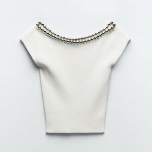 Zara PLAIN KNIT BALL TOP